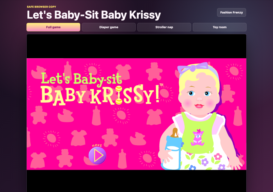 Let's Baby-Sit Baby Krissy game title screen
